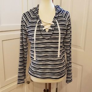 NWT Sanctuary Striped Nautical Lace Up Hoodie